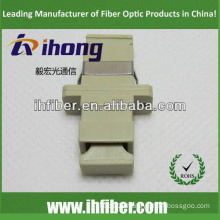 SC simplex multimode fiber optic adapter, Beige housing